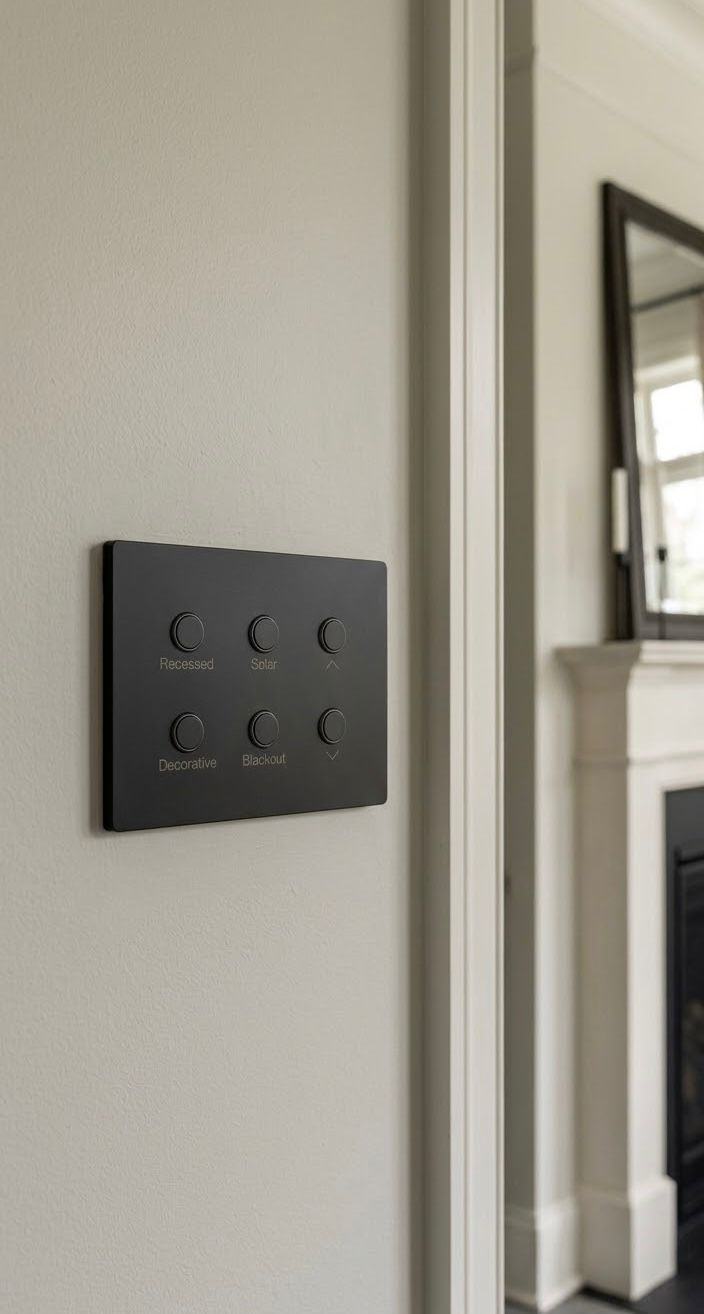 Engraved keypad with Recessed, Solar, Decorative and Blackout scenes